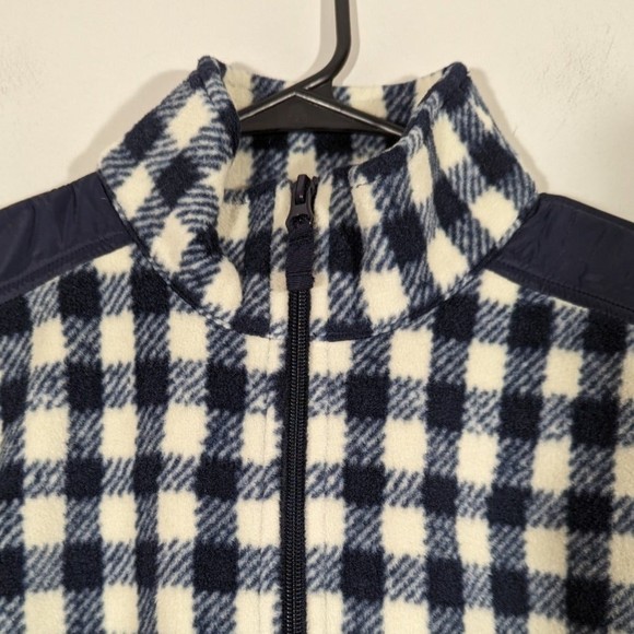 Talbots Buffalo Navy Plaid 1/4 Zip Preppy Pullover Women Size M - Picture 3 of 5